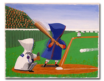 First Up: Kid at bat with a speeding ball approaching