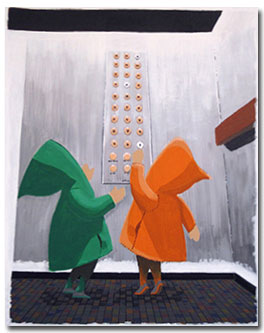 Reaching For Our Floor: Kids trying to reach the button for their floor in an elevator