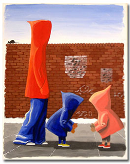 We Have No Pants: Two kids looking at each other and wondering why they have no pants